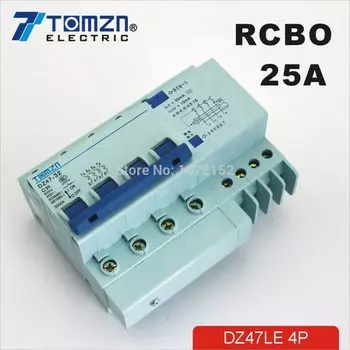 DZ47LE 4P 25A 400V ~ 50 HZ/60 HZ автоматический выключатель остаточного тока с защитой от перегрузки по току и утечки RCBO