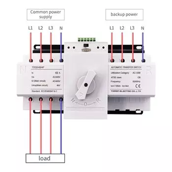 TOMZN TOQ3-63/4P автоматический переключатель передачи ATS 380V 63А