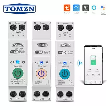 TOMZN WIFI Умный выключатель с датчиком тока 63A