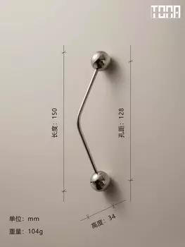 TONA ручка для шкафа латунная титановое серебро