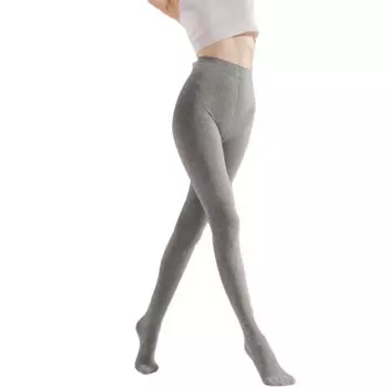 Тонкие брюки из чесаного хлопка, колготки с подтяжкой бедер (светло-серые), женские колготки