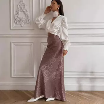 Тонкие юбки женские винтажные с леопардовым принтом женские уличные шикарные длинные юбки с высокой талией осенние офисные тонкие юбки женские