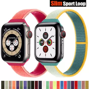 Тонкий нейлоновый ремешок для Apple watch band 44 мм 40 мм 42 мм 38 мм, браслет для смарт-часов iWatch 5 3 4 se 6 7 41 45 мм