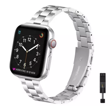 Тонкий ремешок для Apple Watch 40 мм 38 мм 42 мм 44 мм, Премиум металлический браслет из нержавеющей стали для iWatch 6/5/4/3/2/1 SE, для мужчин и женщин