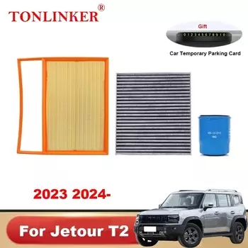 TONLINKER воздушный фильтр в салон автомобиля масляный фильтр для Jetour T2 Traveler 1,5 T 2,0 T DCT AWD 2023 2024, набор фильтров, автомобильные аксессуары, товары