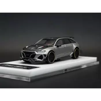 Топ 1:64 RS666 RS6 Avant C8 2NCS универсал, серебристо-серый, литый под давлением, Коллекционная модель автомобиля, Миниатюрная игрушка