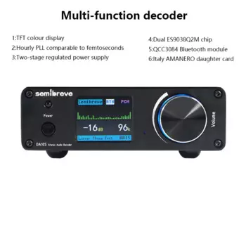 Топ HIFI аудио декодер ЦАП двойной ES9038Q2M DSD512 декодер без потерь QCC3084 Bluetooth 5. Интерфейс AMANERO USB 32BIT 384KHZ