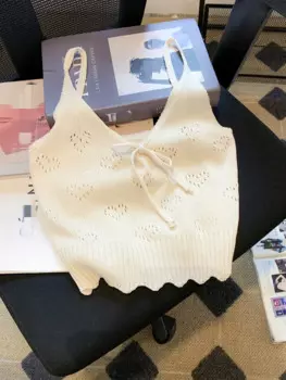 Топ Liso Con Cuello en V Ojales Para Mujer, Топ Неформальный Con Ribete Festn Фронтальный, Корто де Пунто,