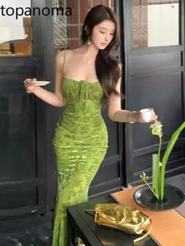 Topanoma винтажные вечерние платья для женщин вельветовые без рукавов с воротником-лодочкой Бандажное винтажное элегантное пикантное платье русалки коктейльное с открытой спиной