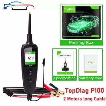 TOPDIAG P100 автомобильный диагностический тестер цепей комплект зондов для автомобильного 12 В 24 В детектор напряжения инструмент электрической системы