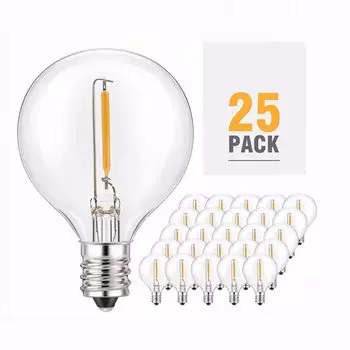 Topdii LED лампы G40 E12 прозрачные 2700K 6/25 шт