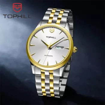 TOPHILL 42 мм спортивные мужские механические часы с автоматическим механизмом календарь недели дисплей 5ATM водонепроницаемые сапфировые наручные часы TW087G