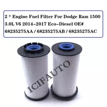 Топливный фильтр двигателя 2/4/5/6/8/10 шт. для Dodge Ram 1500 3.0L V6 2014-2017 Eco-Diesel OE # 68235275 АА / 68235275 АБ / 68235275 АК