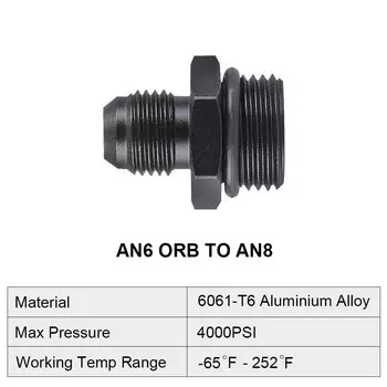 Топливный насос рельс Масляный шланг прямой фитинг адаптер 6061-6T алюминий черный AN6 до AN6 AN6 до AN8 AN12 до AN10 ORB штекер уплотнительное кольцо