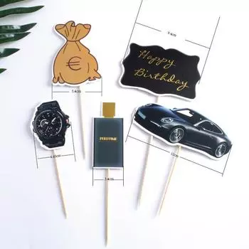 Топперы для торта "Автомобиль с деньгами", Jeyomerry