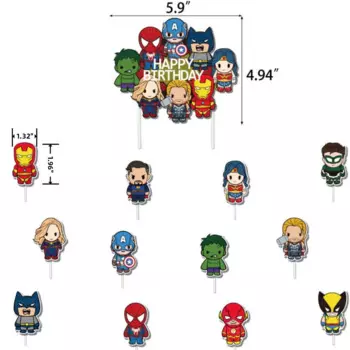 Топперы для торта Marvel, 13 шт.