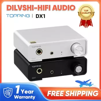 TOPPING DX1 HiRes Audio ЦАП и усилитель для наушников, новейший AK4493S 0,0002% THD + N, поддержка декодера DSD256 и PCM384 XMOS XU208
