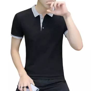 Топы, пуловер, деловая повседневная мужская рубашка с отложным воротником, облегающая спортивная летняя футболка с коротким рукавом, модная футболка на молнии