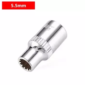 Торцевые головки DAZZLEEX 12-точечные 1/4", серебристые