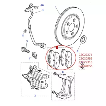 Тормозные колодки 4 шт. в комплекте C2D60655 для Jaguar XF XK XJ S-TYPE