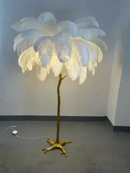 Торшер YongYing Lumin со страусиными перьями