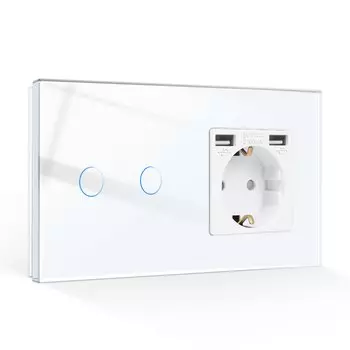 TOUCHMI Сенсорный выключатель с розеткой 1/2/3/4 клавиш