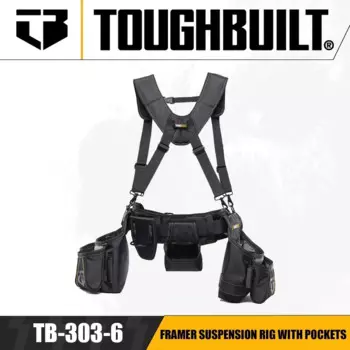 TOUGHBUILT TB-303-6 Подвесная установка Framer с карманами Набор инструментов для моделирования 6-в-1 Толстая и износостойкая сумка для хранения