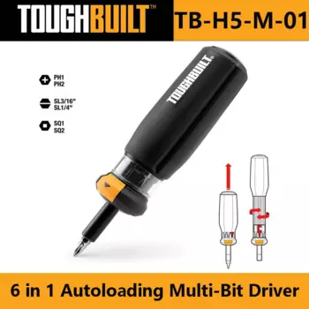 TOUGHBUILT TB-H5-M-01 Autoloading многобитный драйвер 6 в 1 многобитный Магнитный Портативный шуруповерт многофункциональные ручные инструменты