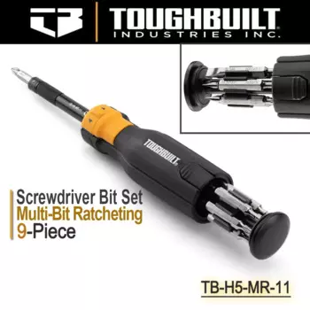 TOUGHBUILT TB-H5-MR-11 9 штук рукоятка из биматериального материала с трещоткой в ассортименте набор многобитных отверток ручные инструменты