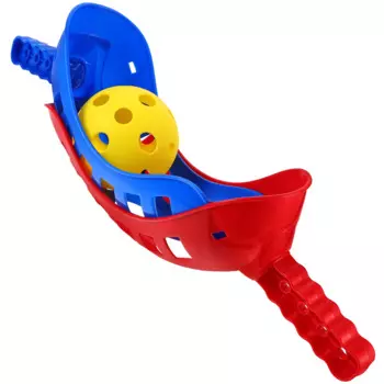 TOYMYTOY Scoop Ball Game Scoop Toss & Catch Set Спортивная пляжная игра на открытом воздухе для детей (синий, красный, желтый)