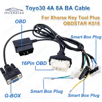 Toyo 30 Кабель 4A 8A BA 3 в 1 разъем 16-контактный кабель OBD смарт-ключ кабель для OBDSTAR K518 Xhorse ключ инструмент плюс для всех Toyota Lexus
