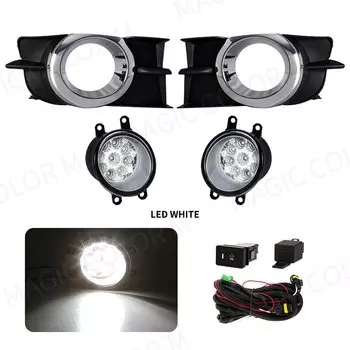 Toyota Wish 2009-2012 Комплект Светодиодных Противотуманных Фар Галогенные Дневные Ходовые Огни DRL Черный Бампер Аксессуары ...