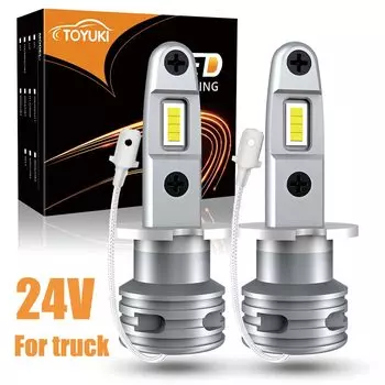 TOYUKI 2Pcs H3 Led 24v Truck Led Lamp Mini Size for Car Led Bulb Auto Противотуманные фары 6000K White
