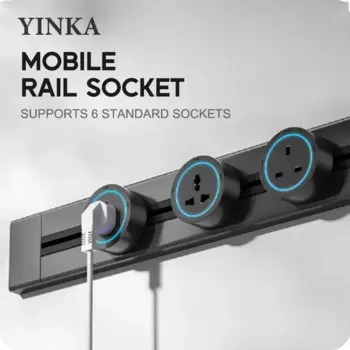 YNKA универсальная настенная розетка с USB черного цвета