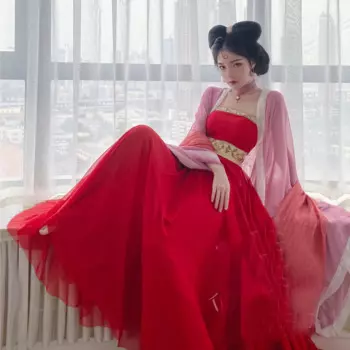 Традиционный костюм для косплея в старинном китайском национальном стиле, элегантные пикантные платья ханьфу в стиле сказочного духа, танцевальный костюм для выступления
