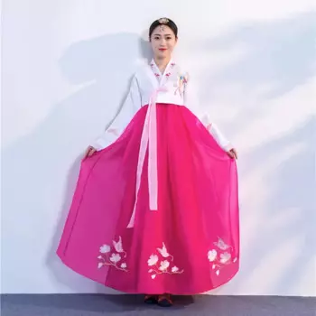 Традиционный костюм Hanbok для женщин, улучшенный корейский Костюм, Дворцовый костюм, танцевальное выступление, элегантное платье принцессы, Свадебная вечеринка