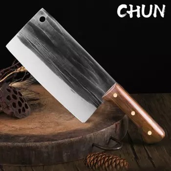 Традиционный кованый нож CHUN ручной работы 5Cr1 5mov кухонный шеф-повара нож мясника нож для нарезки кованый Мясник мясника деревянная ручка