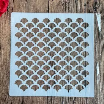 Трафарет для мандалы "Рыбья чешуя" PenhuaMoban