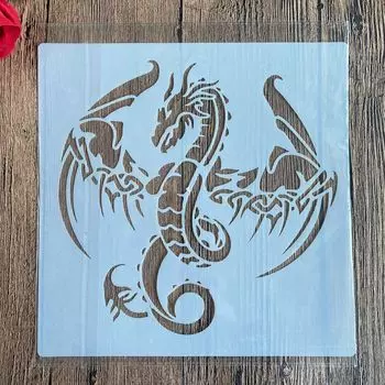 Трафарет для рисования мандала дракон PenhuaMoban