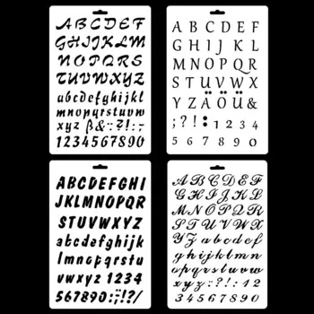 Трафареты английский алфавит 4 шт.