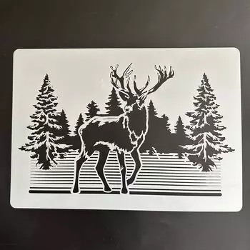 Трафареты для декупажа олень, лес