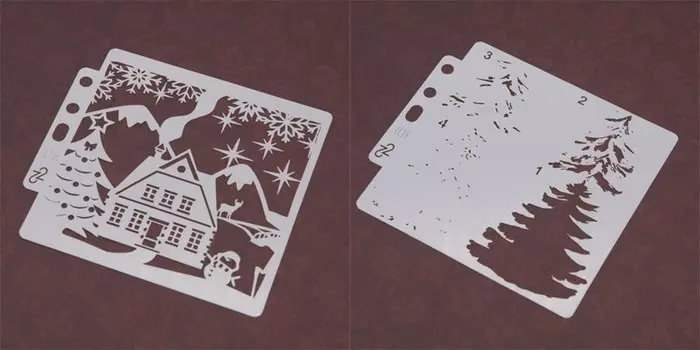 Трафареты для стен Рождественская елка 2 шт.