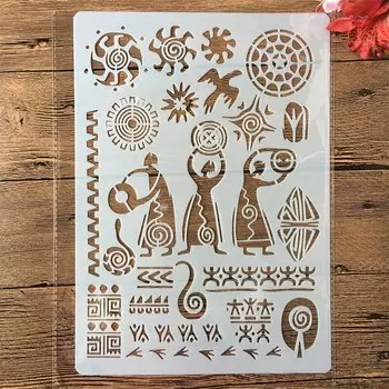 A4 павлинье перо DIY ремесло многослойные трафареты живопись Скрапбукинг штамповка тиснение альбом шаблон бумажной карты