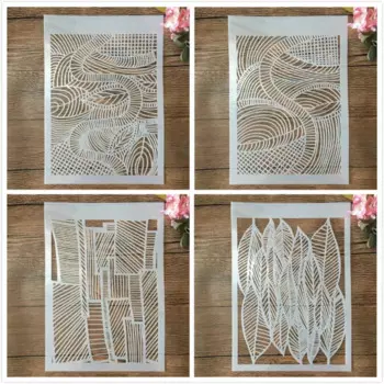 Трафареты из пластика для рисования 4 шт.