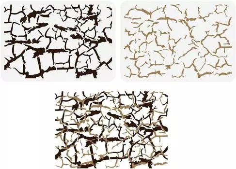 Трафареты с трещинами для рисования 2 шт., 8.3x11.7 дюйма