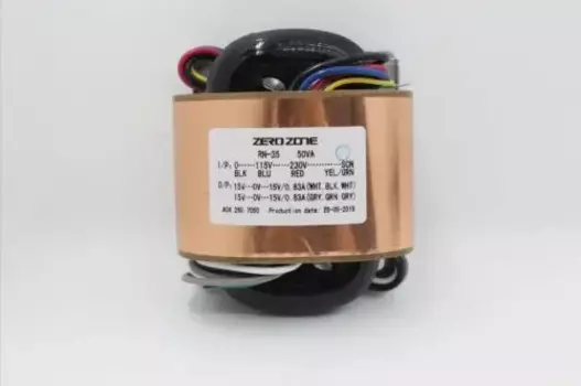Трансформатор ZEROZONE 50VA R-core, 0-115 В-230 В до 15 в-15 в, 15 в-15 в