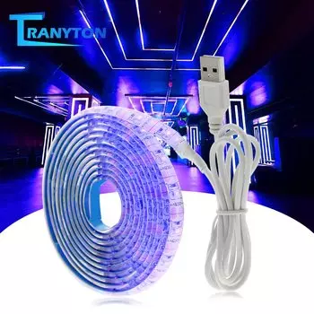 TRANYTON УФ светодиодная лента 2835 фиолетовая 0.5/1/2 м USB