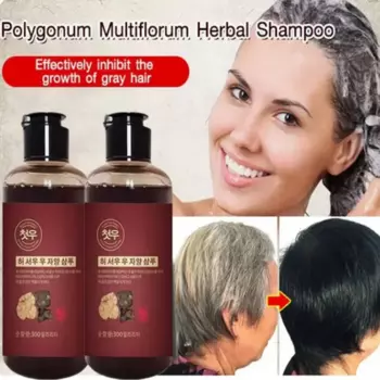 Травяной шампунь Polygonum multiflorum, 300 мл, от белого до черного цвета, эффективное средство для удаления седых волос, средство для ухода за белыми волосами