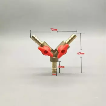 Трехходовой латунный штуцер для шланга, 8 мм, 10 мм, 20 мм