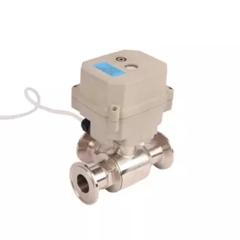 Трехходовой мини-клапан из нержавеющей стали, управляемый электроприводом, гигиенический шаровой клапан с управлением водой